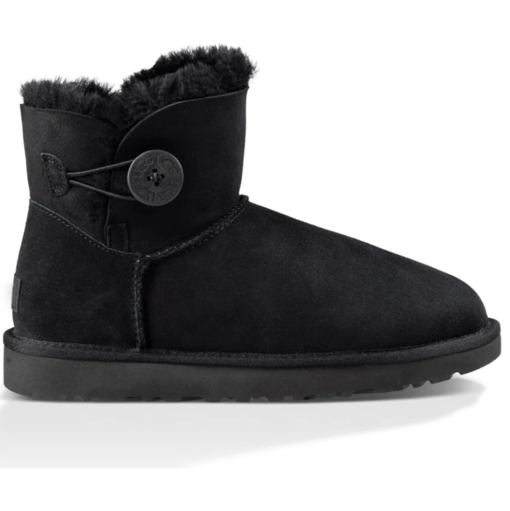 Ugg Australia Women Mini Bailey Button II ankle Sheepskin shoes boots sz 6
